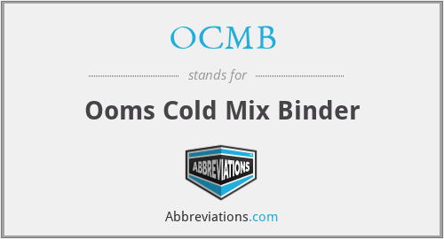 OCMB - Ooms Cold Mix Binder