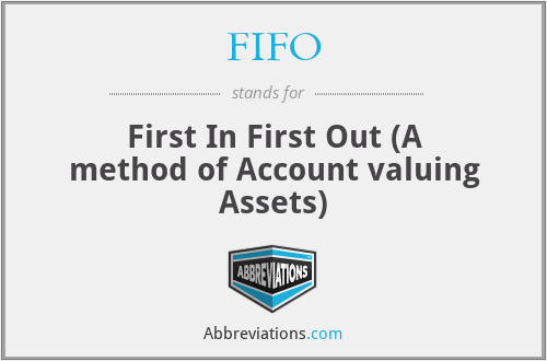 FIFO - First In First Out (A method of Account valuing Assets)