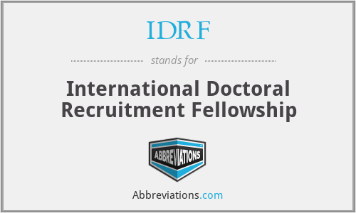 IDRF - International Doctoral Recruitment Fellowship