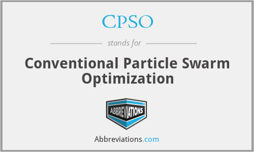 CPSO - Conventional Particle Swarm Optimization