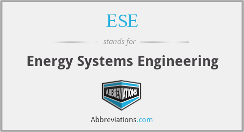 ESE - Energy Systems Engineering
