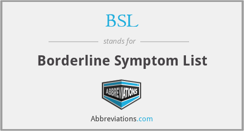BSL - Borderline Symptom List