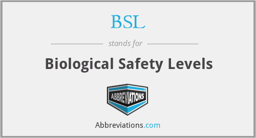 BSL - Biological Safety Levels