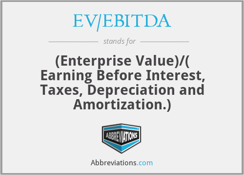 EV/EBITDA - (Enterprise Value)/( Earning Before Interest, Taxes, Depreciation and Amortization.)