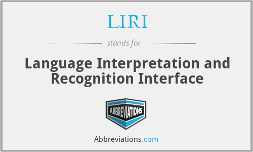 LIRI - Language Interpretation and Recognition Interface