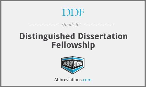 DDF - Distinguished Dissertation Fellowship