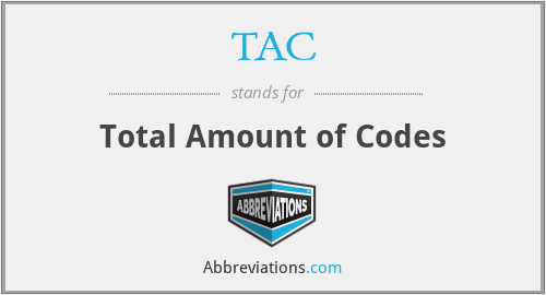 TAC - Total Amount of Codes