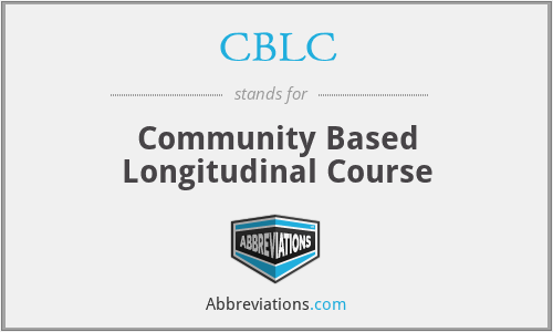 CBLC - Community Based Longitudinal Course