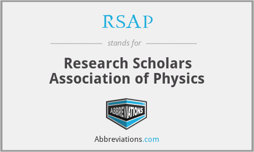 RSAP - Research Scholars Association of Physics