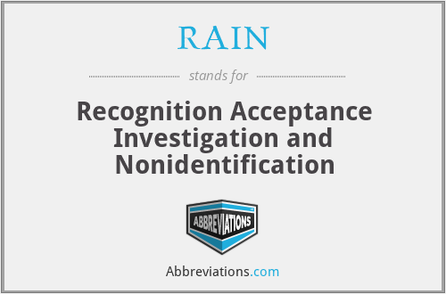 RAIN - Recognition Acceptance Investigation and Nonidentification