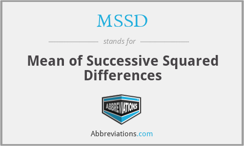 MSSD - Mean of Successive Squared Differences