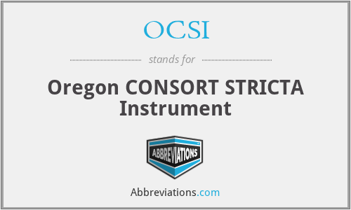 OCSI - Oregon CONSORT STRICTA Instrument