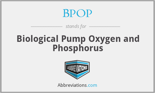 BPOP - Biological Pump Oxygen and Phosphorus