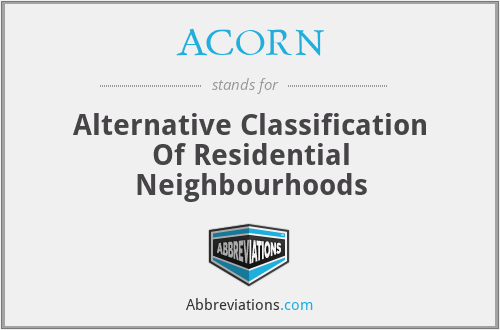 ACORN - Alternative Classification Of Residential Neighbourhoods