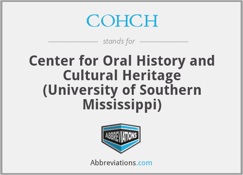 COHCH - Center for Oral History and Cultural Heritage (University of Southern Mississippi)