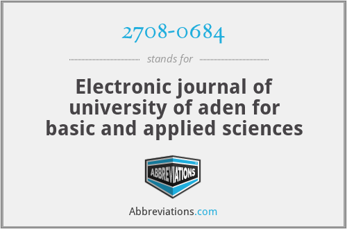 2708-0684 - Electronic journal of university of aden for basic and applied sciences