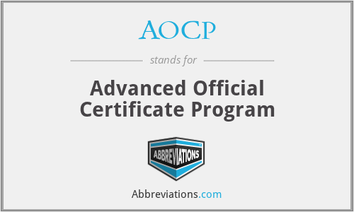 AOCP - Advanced Official Certificate Program