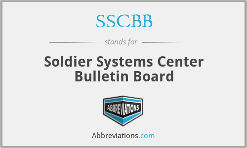 SSCBB - Soldier Systems Center Bulletin Board
