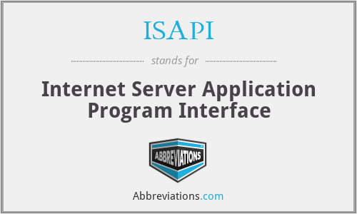 ISAPI - Internet Server Application Program Interface