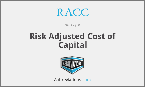 RACC - Risk Adjusted Cost of Capital