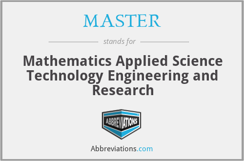 MASTER - Mathematics Applied Science Technology Engineering and Research