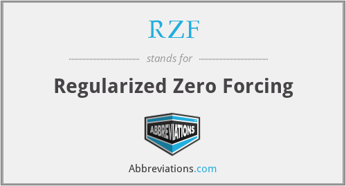RZF - Regularized Zero Forcing