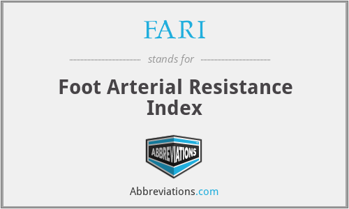 FARI - Foot Arterial Resistance Index