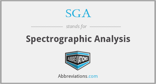 SGA - Spectrographic Analysis
