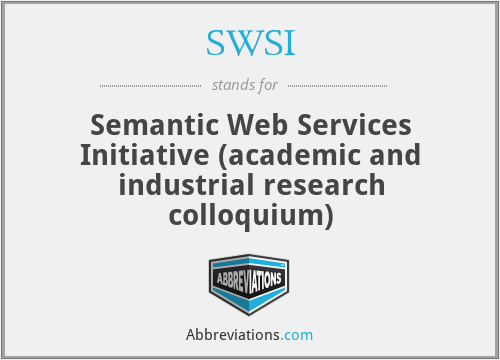 SWSI - Semantic Web Services Initiative (academic and industrial research colloquium)