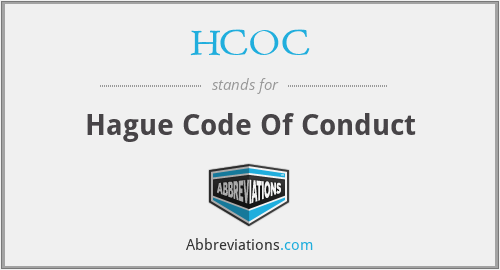 HCOC - Hague Code Of Conduct