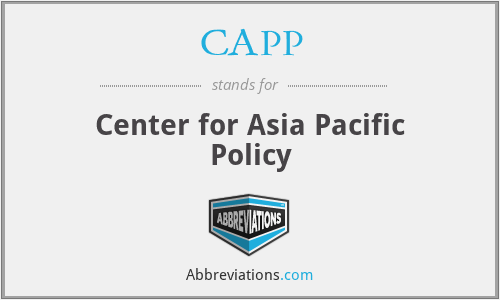 CAPP - Center for Asia Pacific Policy