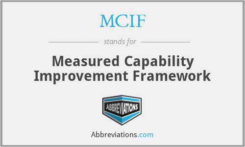MCIF - Measured Capability Improvement Framework