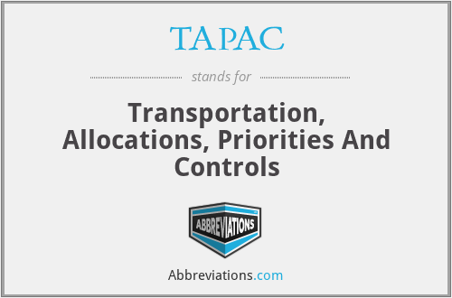 TAPAC - Transportation, Allocations, Priorities And Controls