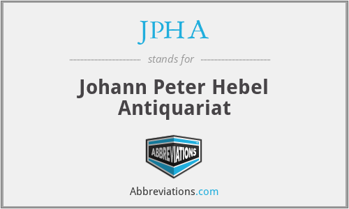 JPHA - Johann Peter Hebel Antiquariat