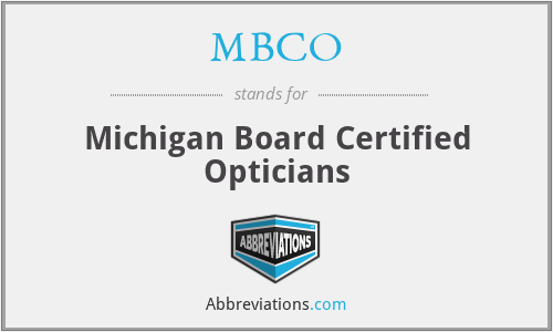 MBCO - Michigan Board Certified Opticians