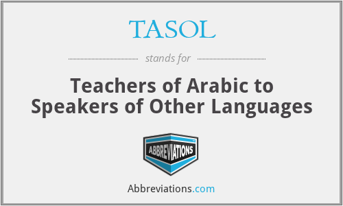 TASOL - Teachers of Arabic to Speakers of Other Languages