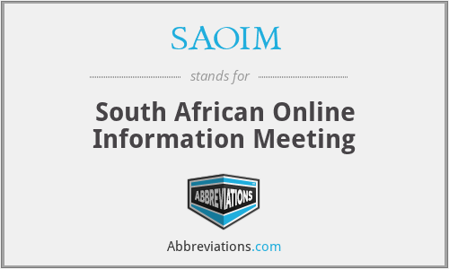 SAOIM - South African Online Information Meeting