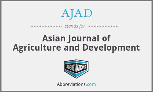 AJAD - Asian Journal of Agriculture and Development