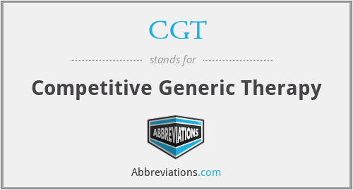 CGT - Competitive Generic Therapy