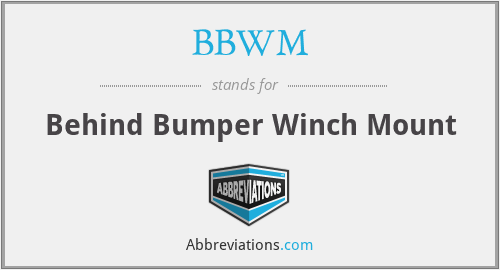 BBWM - Behind Bumper Winch Mount