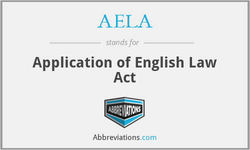 AELA - Application of English Law Act