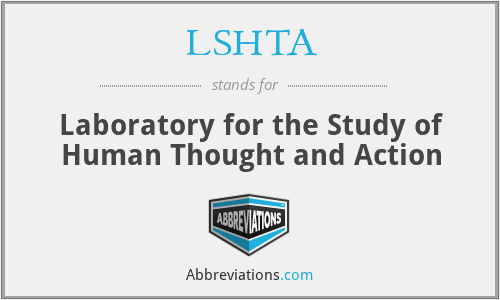 LSHTA - Laboratory for the Study of Human Thought and Action