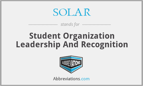 SOLAR - Student Organization Leadership And Recognition