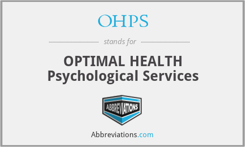 OHPS - OPTIMAL HEALTH Psychological Services