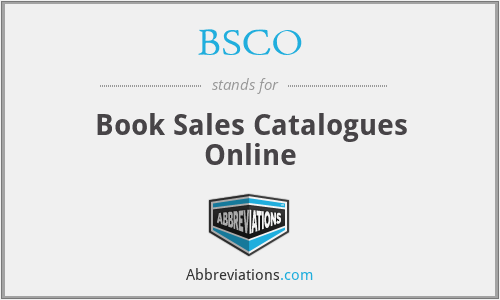 BSCO - Book Sales Catalogues Online