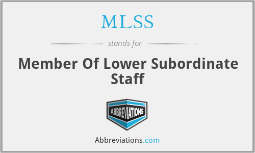 MLSS - Member Of Lower Subordinate Staff