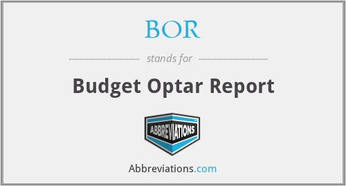 BOR - Budget Optar Report