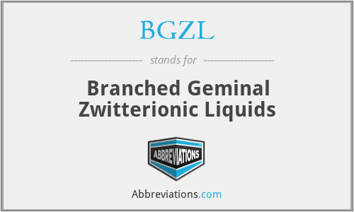 BGZL - Branched Geminal Zwitterionic Liquids