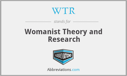 WTR - Womanist Theory and Research