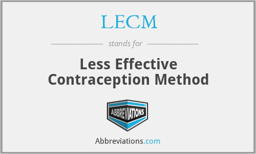 LECM - Less Effective Contraception Method
